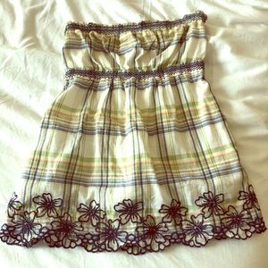 Hollister multi colored strapless top